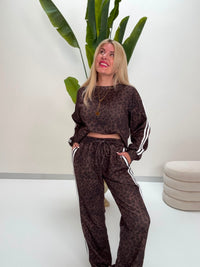 Butterstoff Sweater LEO LOUNGE braun/schwarz