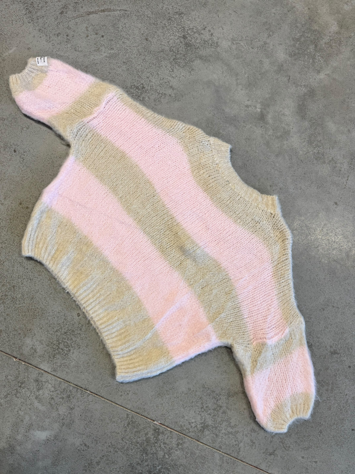Strickpullover mit Patch beige/rosa