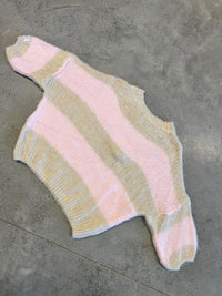 Strickpullover mit Patch beige/rosa