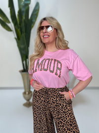 Statement Shirt rosa AMOUR leo/hotpink