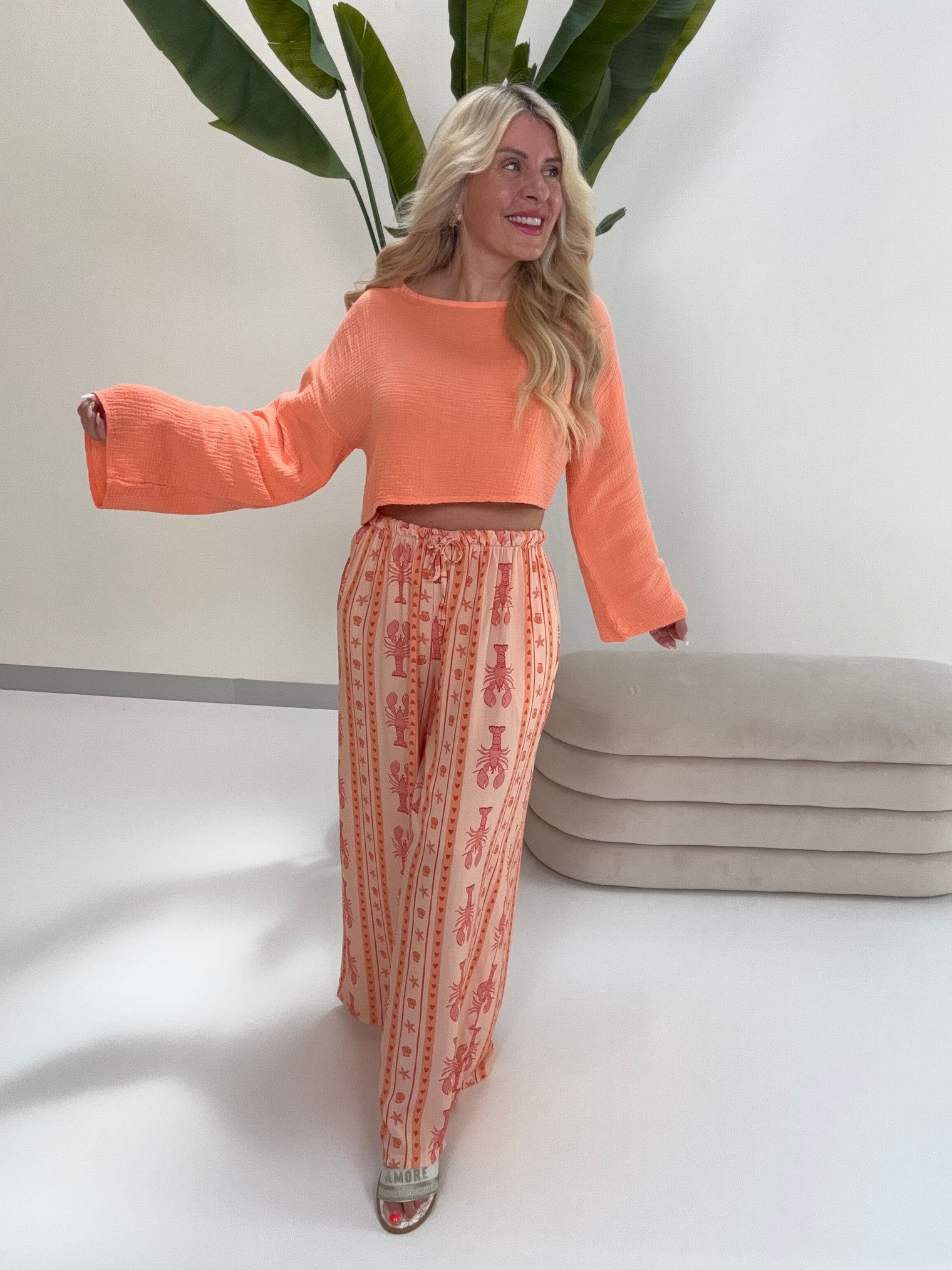 Sommer Hose LOBSTER LOVER peach