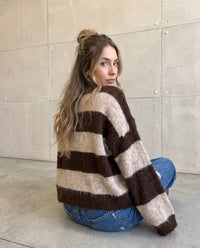 Kuschelweicher Strickpullover mit Alpakaanteil braun/beige