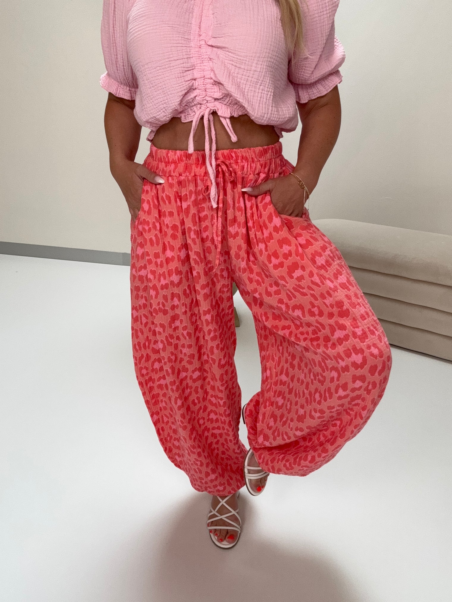 Musselin Ballon Hose peach LEO POWER coral/rosa