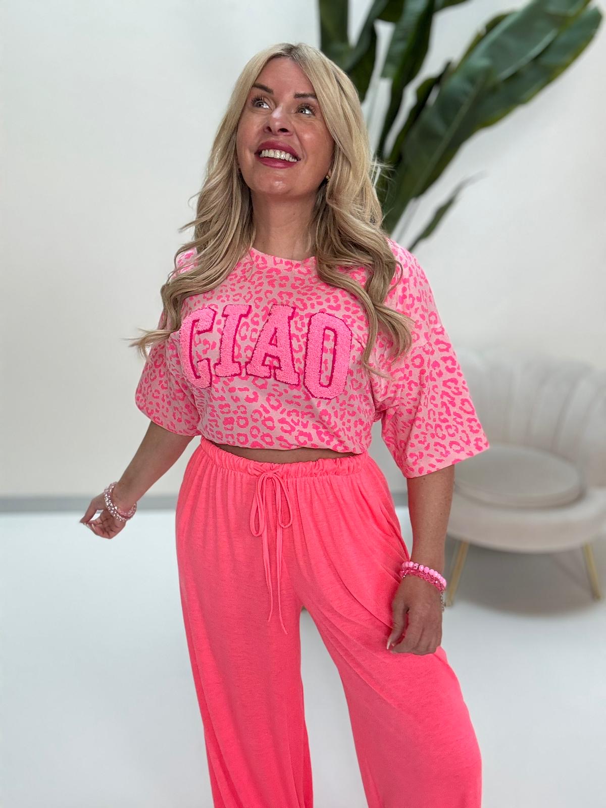 Statement Sweatshirt hellrosa CIAO LEO pink