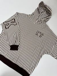 Hochwertiger Hoodie creme/coffee gestreift NEW YORK