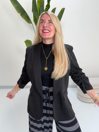Stretch Butterstoff Blazer OVER THE CLOUDS schwarz