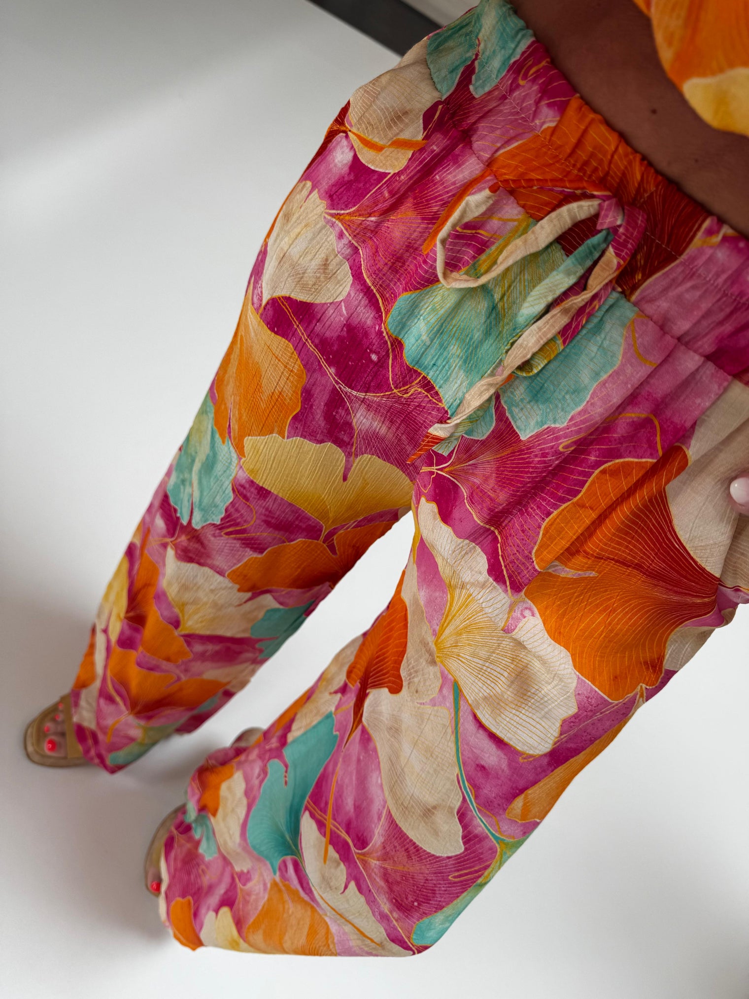 Sommer Hose FLORAL QUEEN fuchsia/mint/orange
