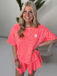 Shirt kurzarm peach LEO LOVER AMOUR pink mit Patch