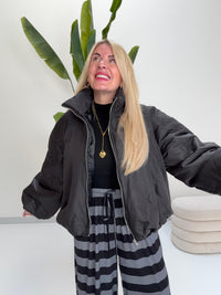 Jacke PUFFY POWER mit Reißverschluss schwarz