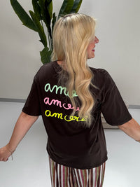 Statement Shirt coffee AMORE AMORE AMORE multi