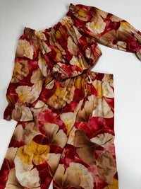 Sommer Hose FLORAL QUEEN rot/beige/creme