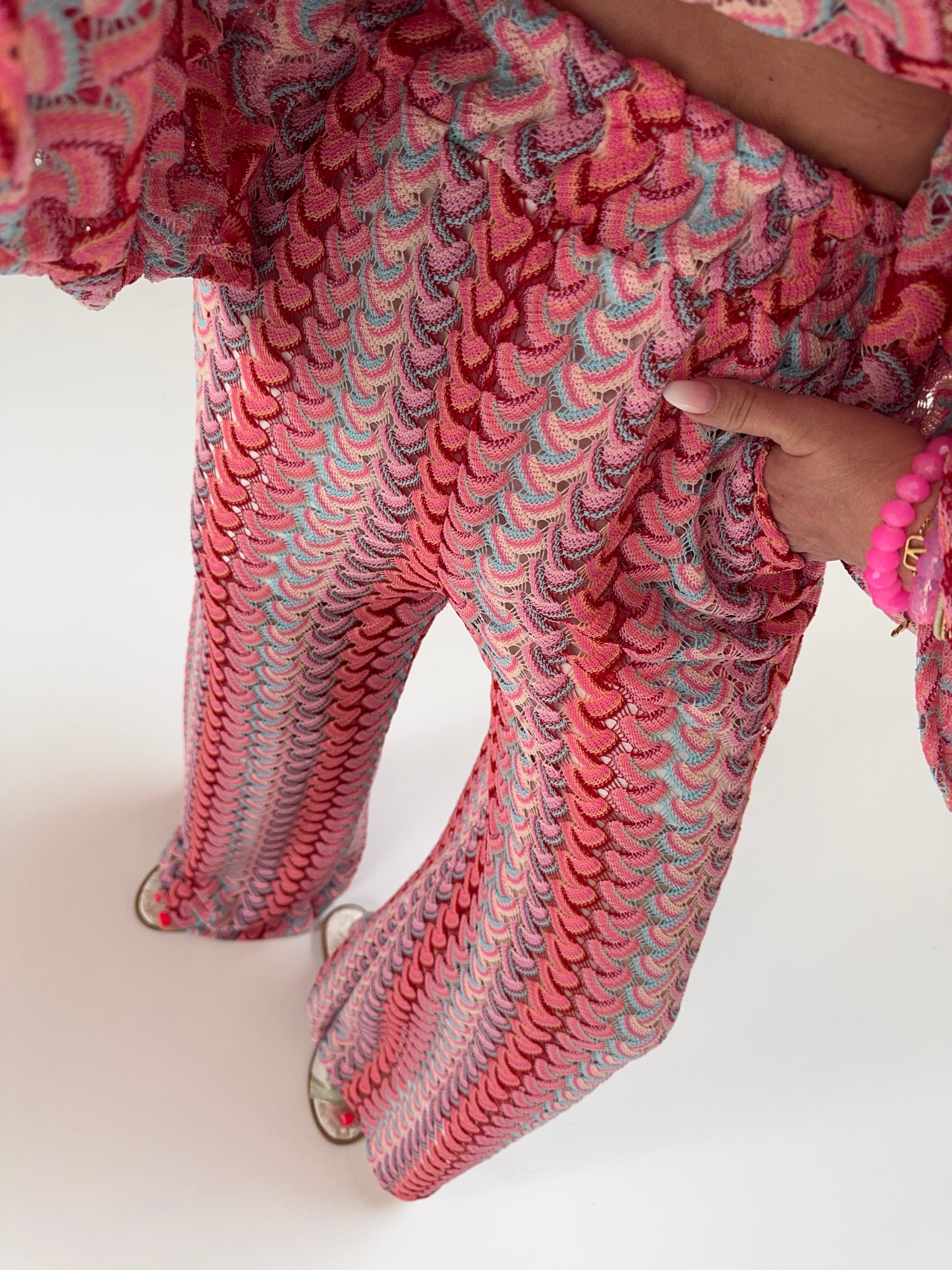 Strick Hose SUMMER HOT pink multi