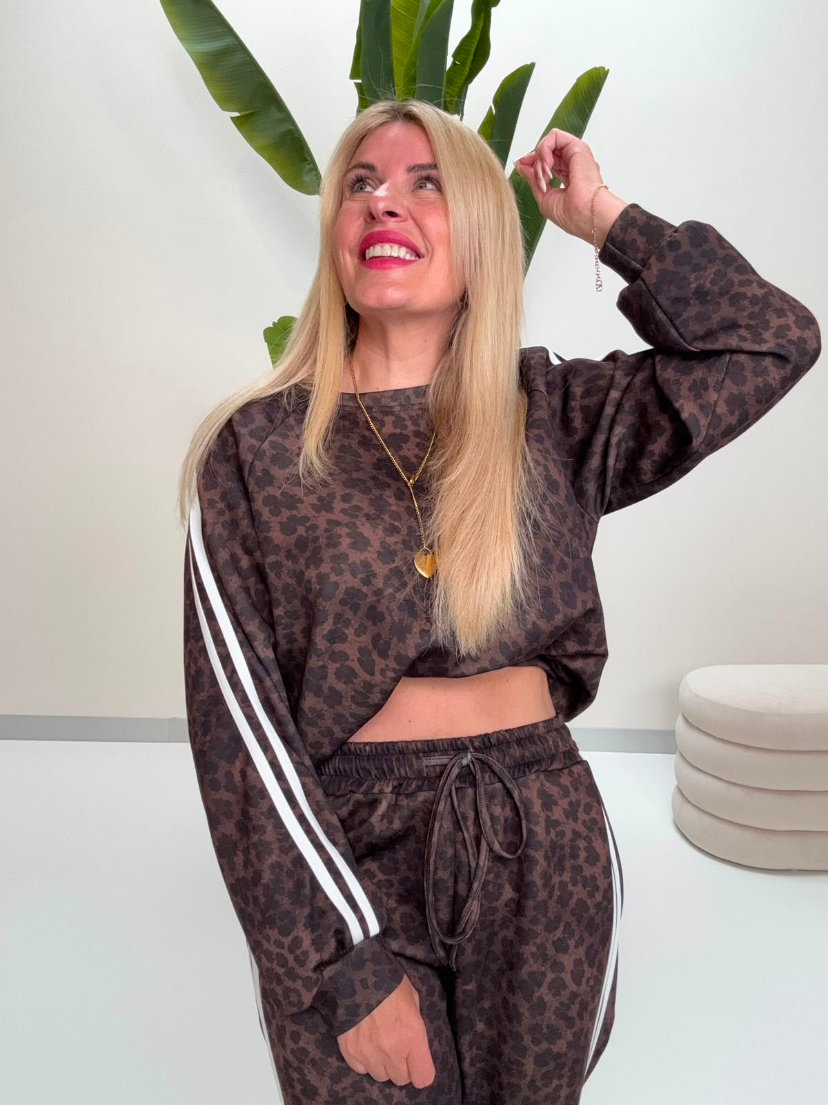 Butterstoff Sweater LEO LOUNGE braun/schwarz