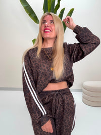 Butterstoff Sweater LEO LOUNGE braun/schwarz