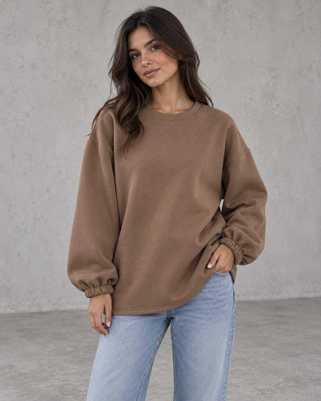 Sweater mit Rückenprint Mommy Camel
