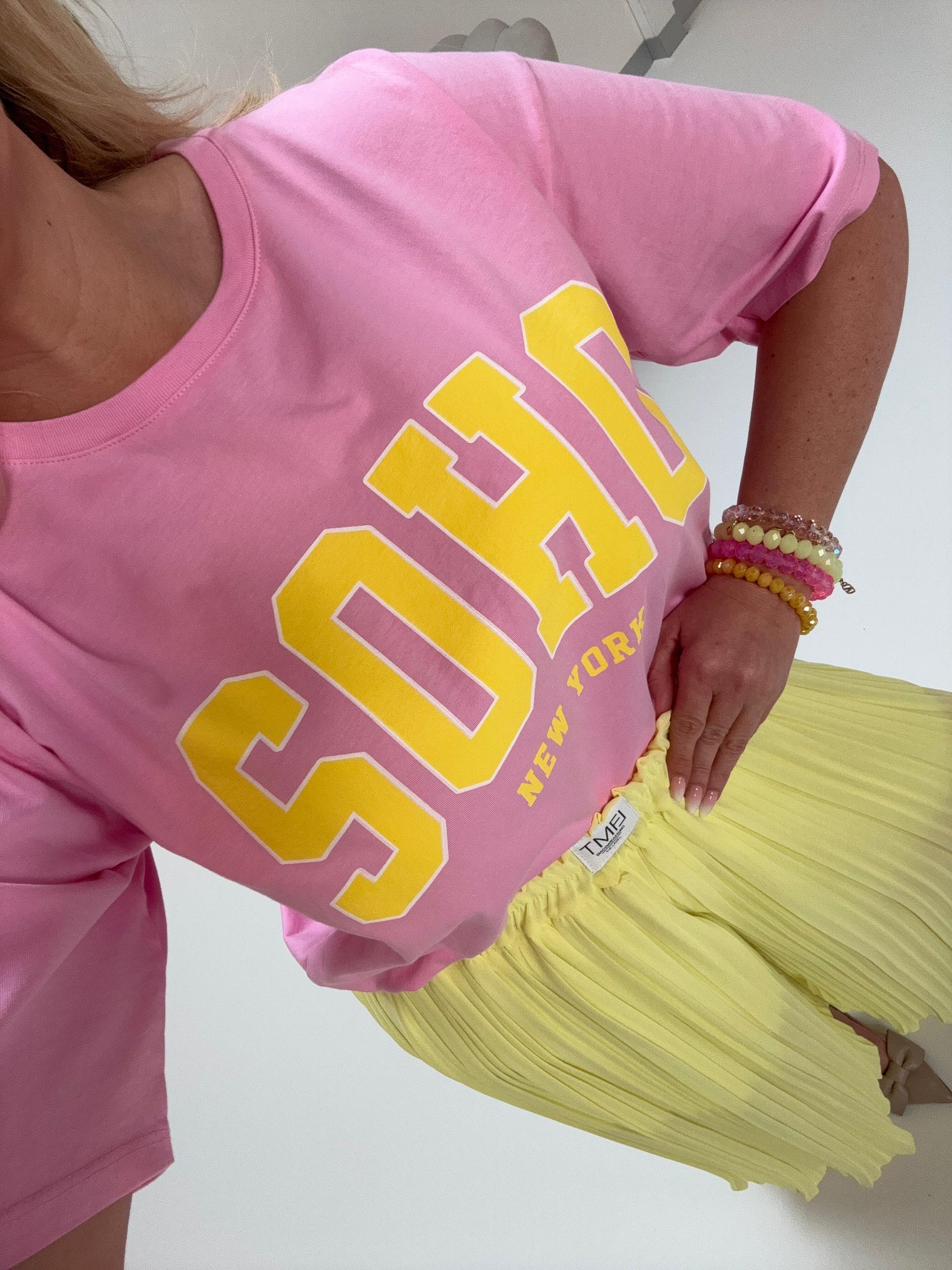 Statement Shirt rosa SOHO gelb