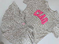 Statement Sweatshirt weiß/beige CIAO LEO rosa