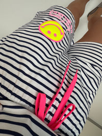 Gestreifte Baumwoll Shorts KEEP IT SIMPLE weiß/dunkelblau