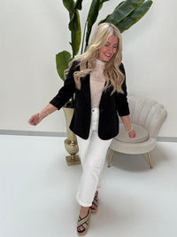 Stretch Butterstoff Blazer LOOK TO THE SKY schwarz