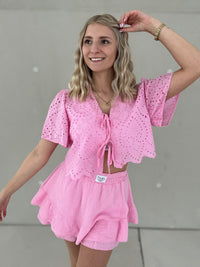 Musselin Hosenrock CANDY ROSE mit Patch