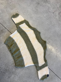 Strickpullover mit Patch khaki/creme