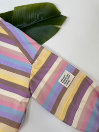 Butterstoff Sweater mit Patch am Ärmel SMALL STRIPES buttermilk/flieder/lila/taupe/gelb/hellblau