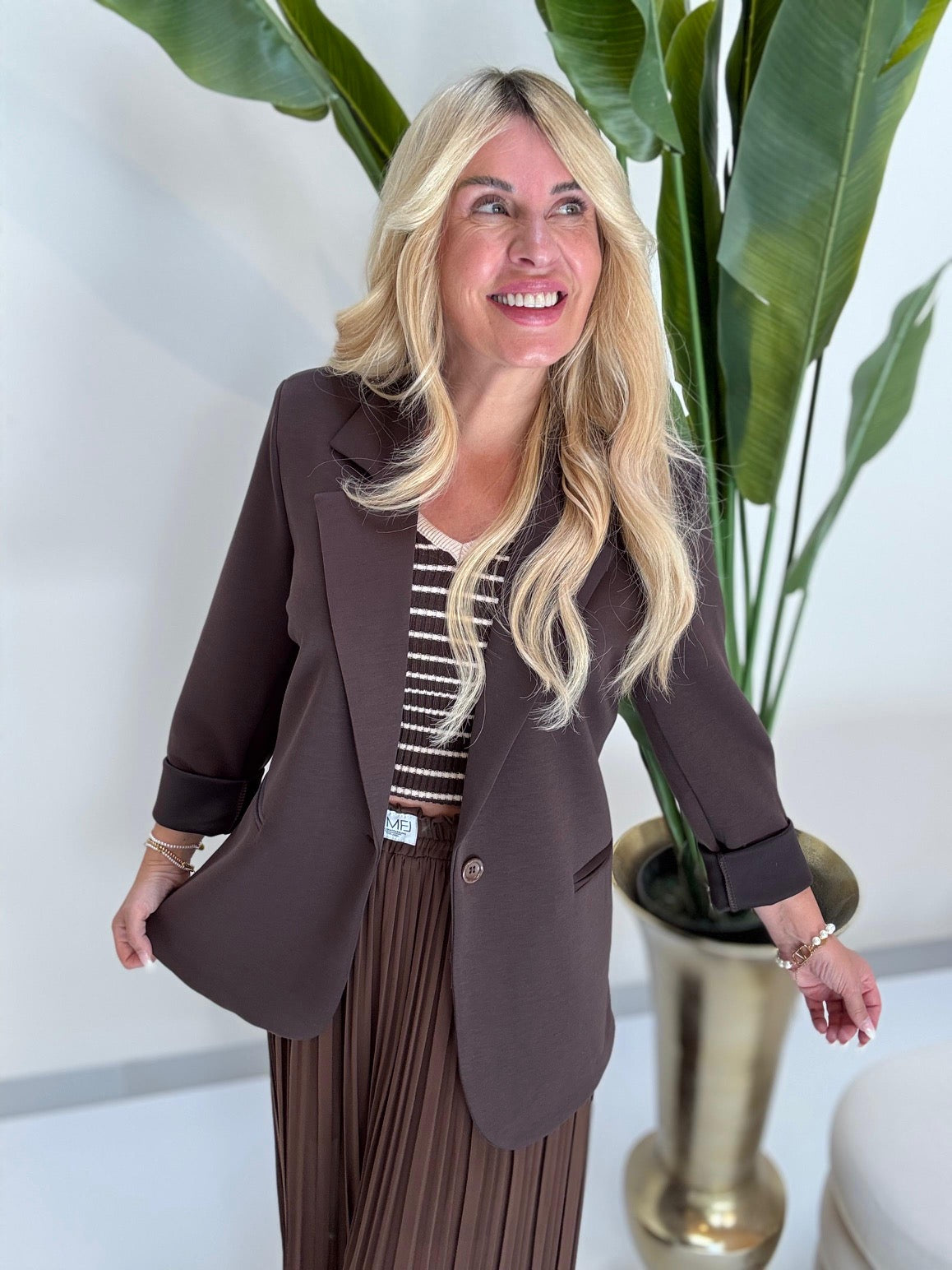 Stretch Butterstoff Blazer LOOK TO THE SKY braun