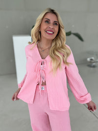 Musselin Bluse CANDY ROSE mit Schleifchen