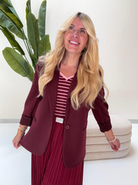 Strick Ripp Top burgundy/rosa