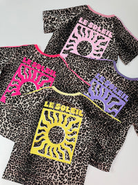 Statement Shirt leo LE SOLEIL FLIEDER mit seitlichen Streifen