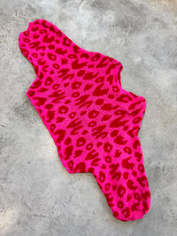 Fledermauspullover im LEO Style pink/rot