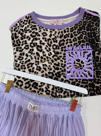 Statement Shirt leo LE SOLEIL FLIEDER mit seitlichen Streifen