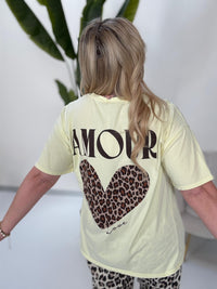 Statement Shirt vanille gelb AMOUR