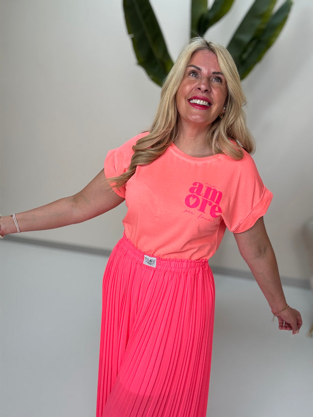 Statement Shirt AMORE peach mit Rückenprint