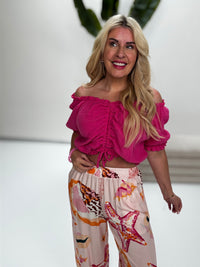 Musselin Carmen Bluse SUNNY DAY pink