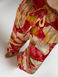 Sommer Hose FLORAL QUEEN rot/beige/creme