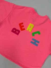 Sweatshirt kurzarm BEACH hotpink