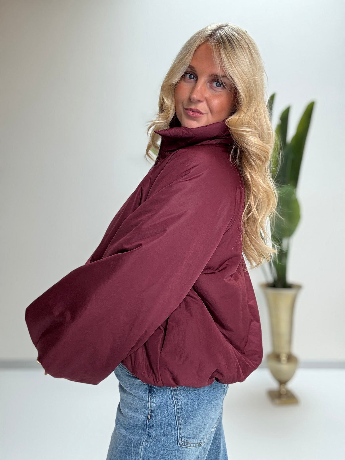 Jacke PUFFY POWER mit Reißverschluss burgundy