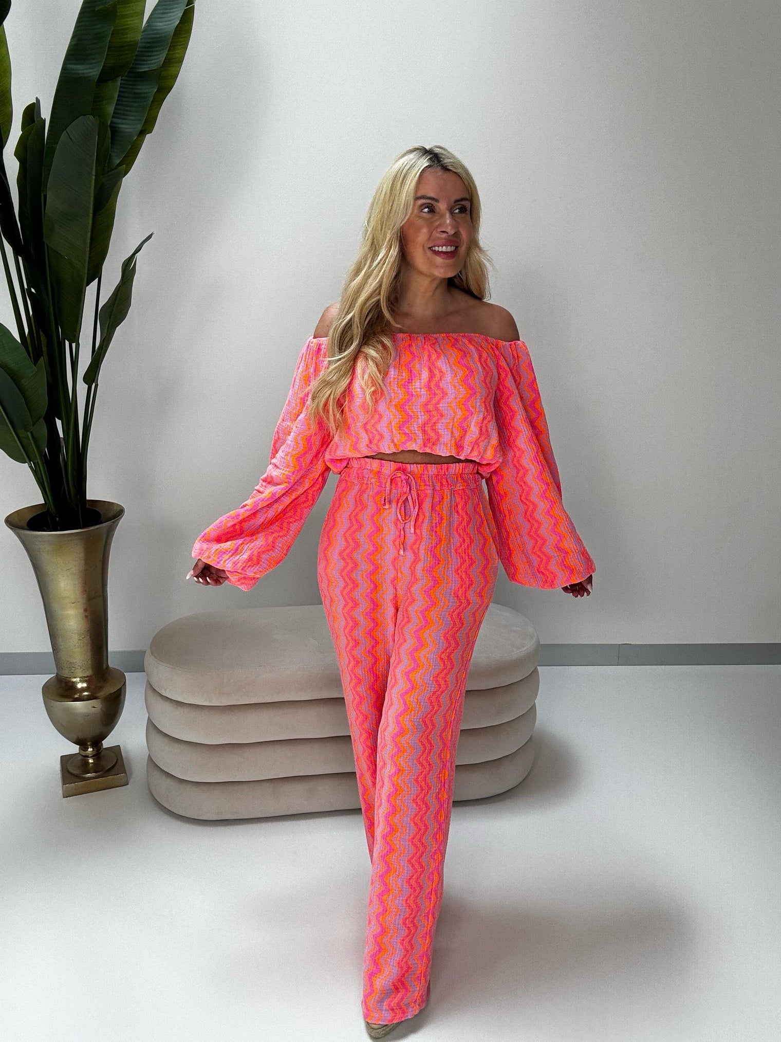 Musselin Hose ON FIRE rosa/pink/orange