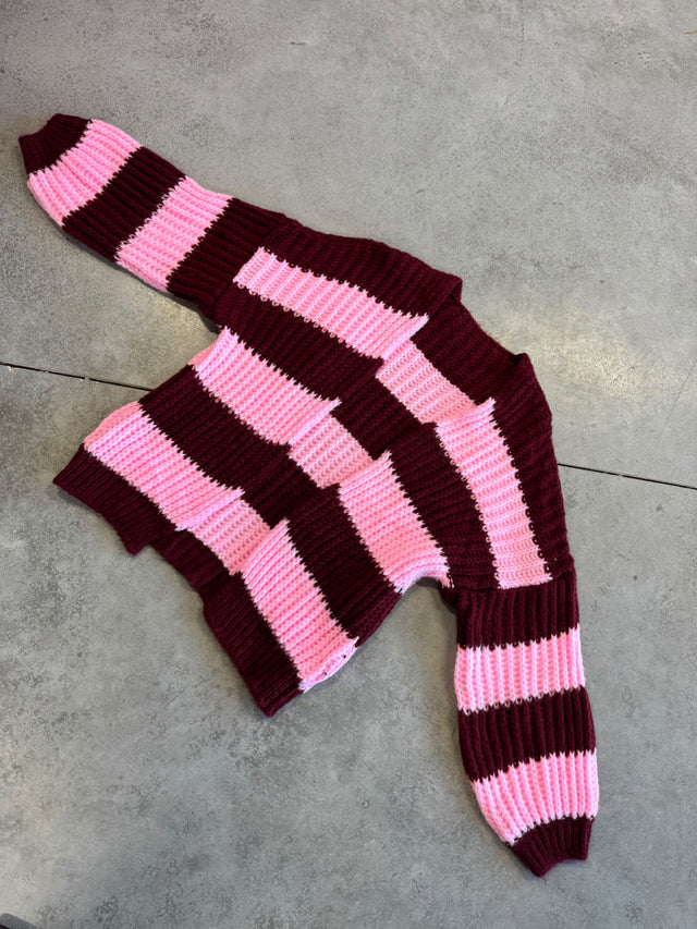 Strickjacke ONLY COZY VIBES burgundy/rosa