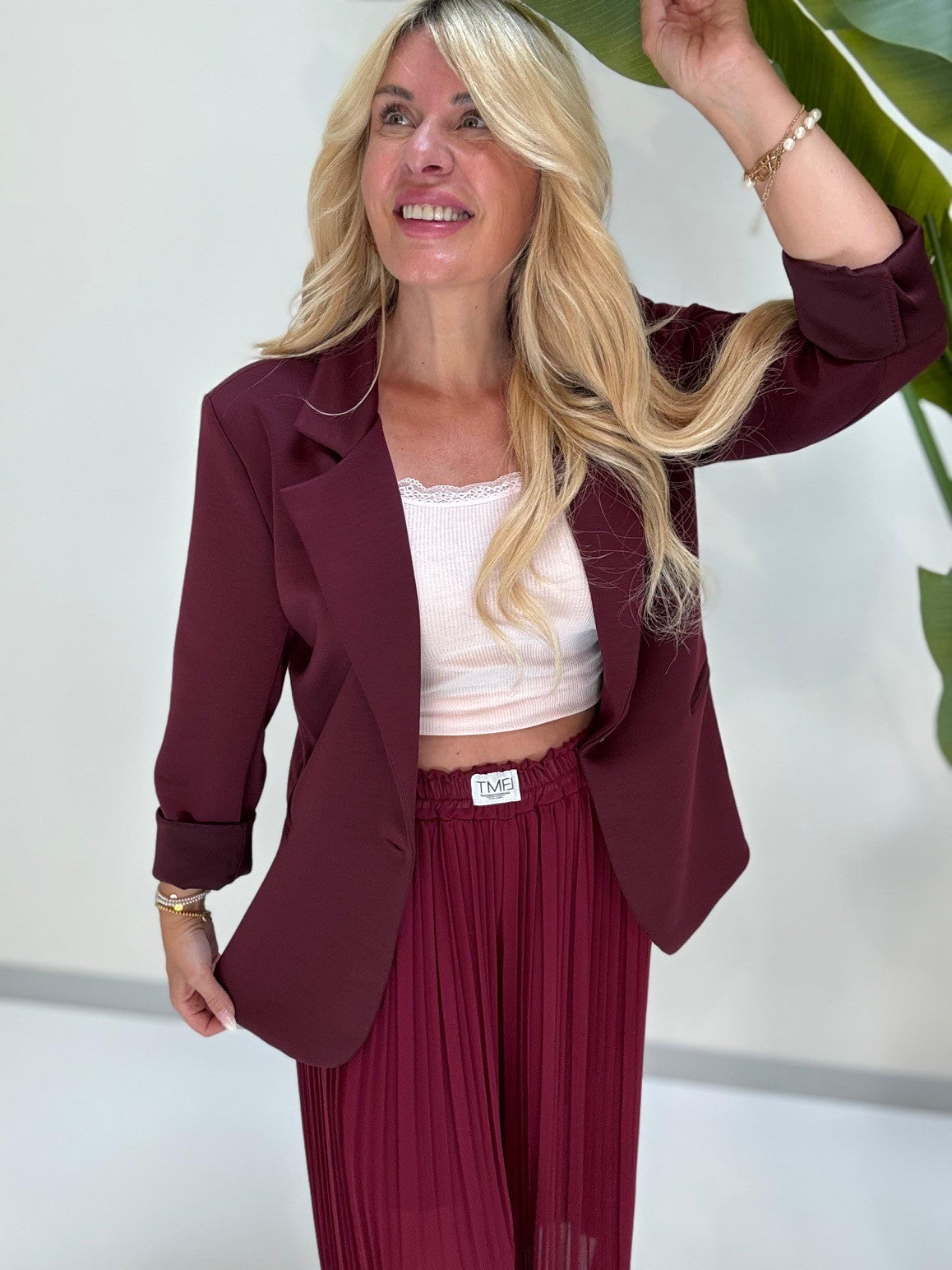 Stretch Butterstoff Blazer LOOK TO THE SKY burgundy