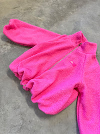 Kuschel Jacke mit Reißverschluss & Patch DRESS FOR YOURSELF Pink