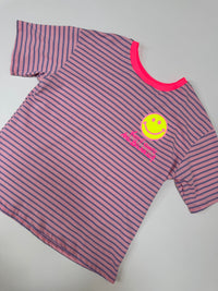Gestreiftes Baumwoll Shirt KEEP IT SIMPLE rosa/flieder