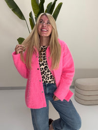 Hemd Jacke FLUFFY PINK mit Druckknöpfen