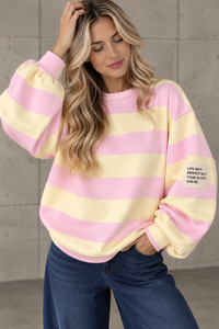 Butterstoff Sweater PERFECT OUTFIT rosa/gelb