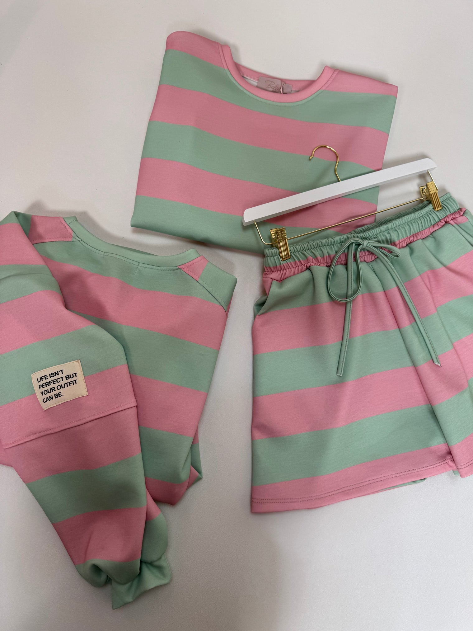 Butterstoff Sommer Set PERFECT OUTFIT matcha/rosa