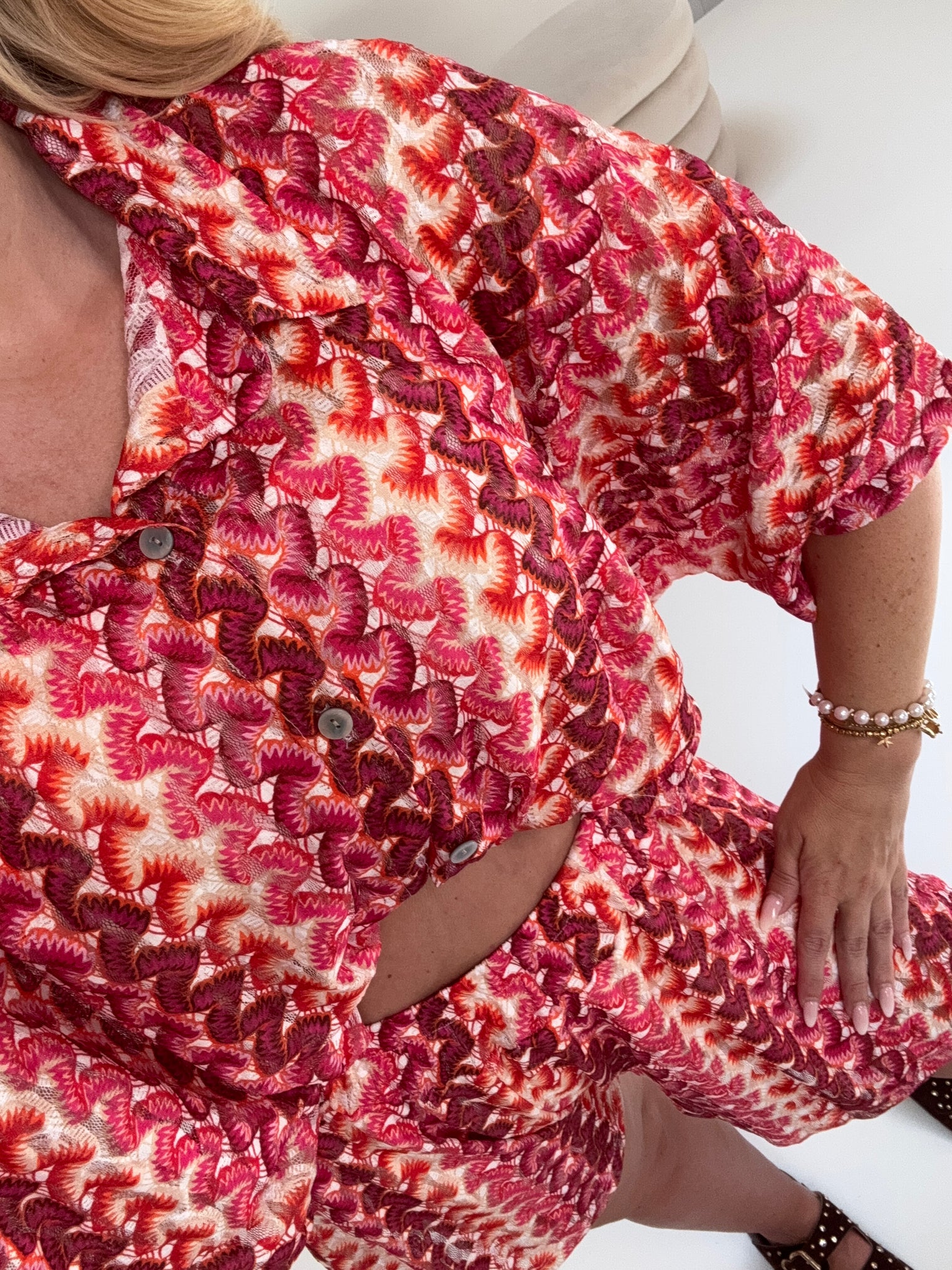 Sommer Bluse kurzarm SUMMER HOT beere/pink/peach