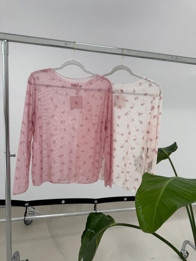 Mesh Langarmshirt LITTLE FLOWERS