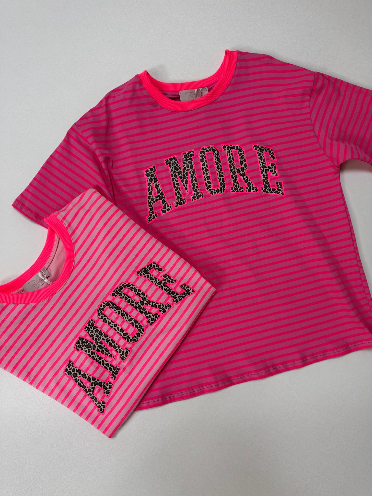 Statement Shirt rosa/pink gestreift AMORE Leo