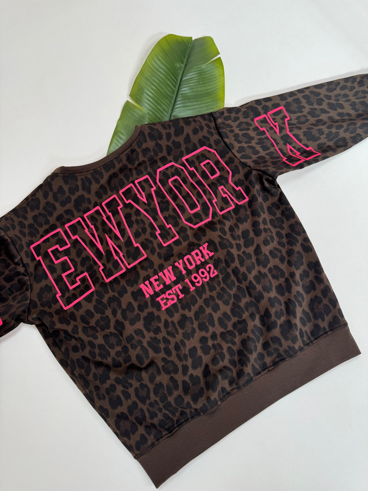 Butterstoff Pullover LEO mit Rückenprint NEW YORK dark chocolate